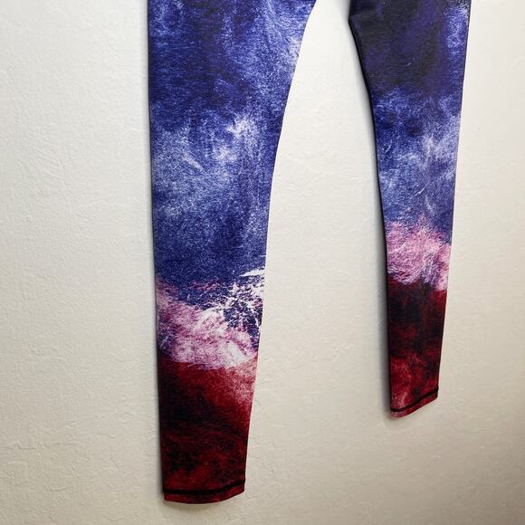 Vie Active Rockell Ocean Galaxy Ombre Mid Rise Full Length Leggings Tights Small - Picture 8 of 14